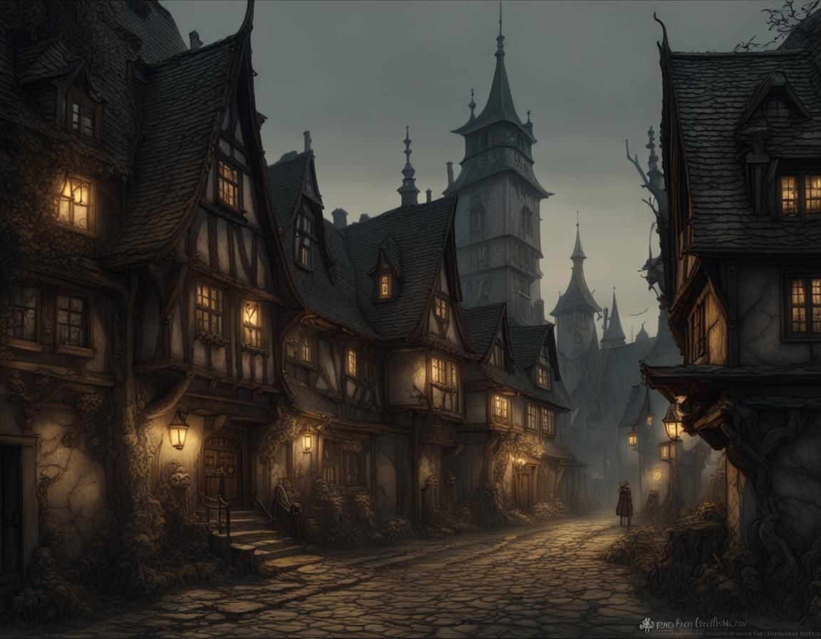 haunted old German village - AI Generated Artwork - NightCafe Creator