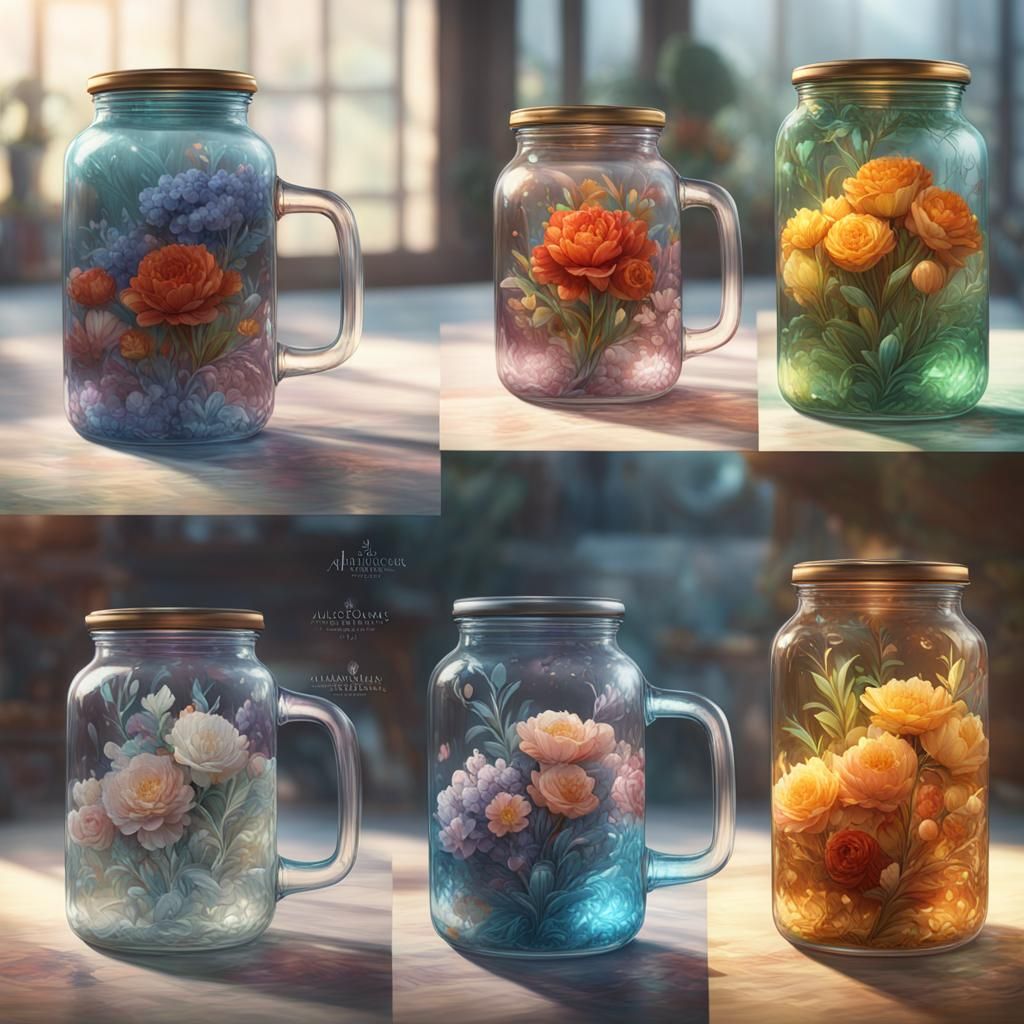 A glass jar of the four seasons