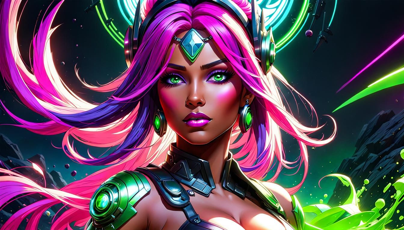 Green Eyed Alien Goddess - AI Generated Artwork - NightCafe Creator