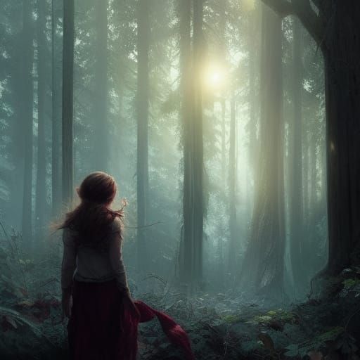 girl in the woods - AI Generated Artwork - NightCafe Creator