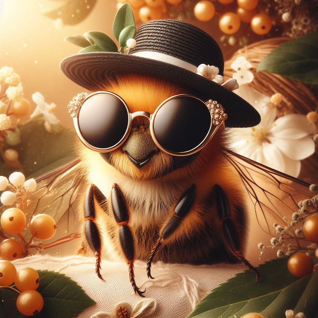 cute bee, bold fashion photography
