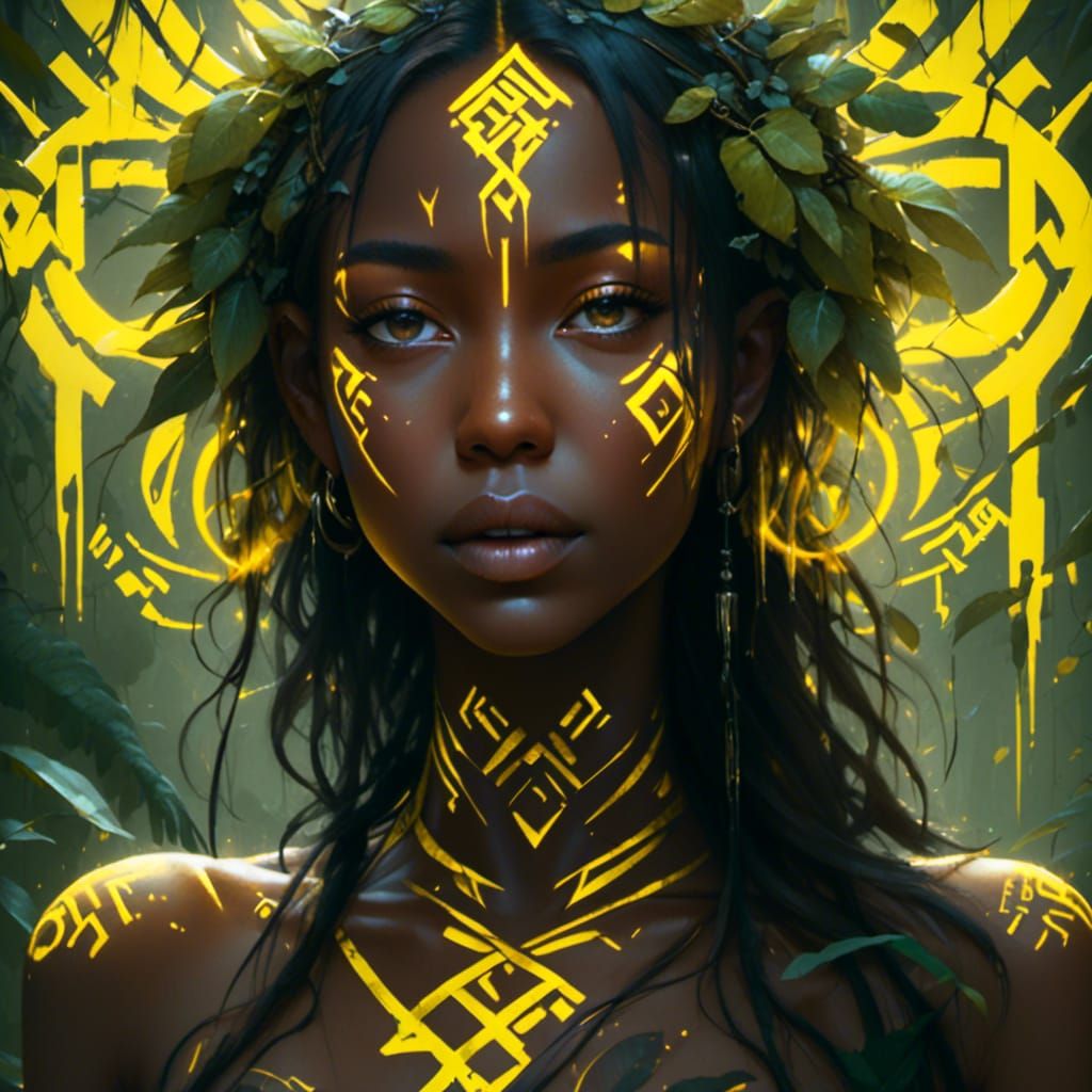 Yellow Druid - AI Generated Artwork - NightCafe Creator