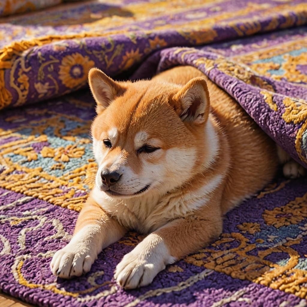 02 Shiba inu puppy sleeping on a rug