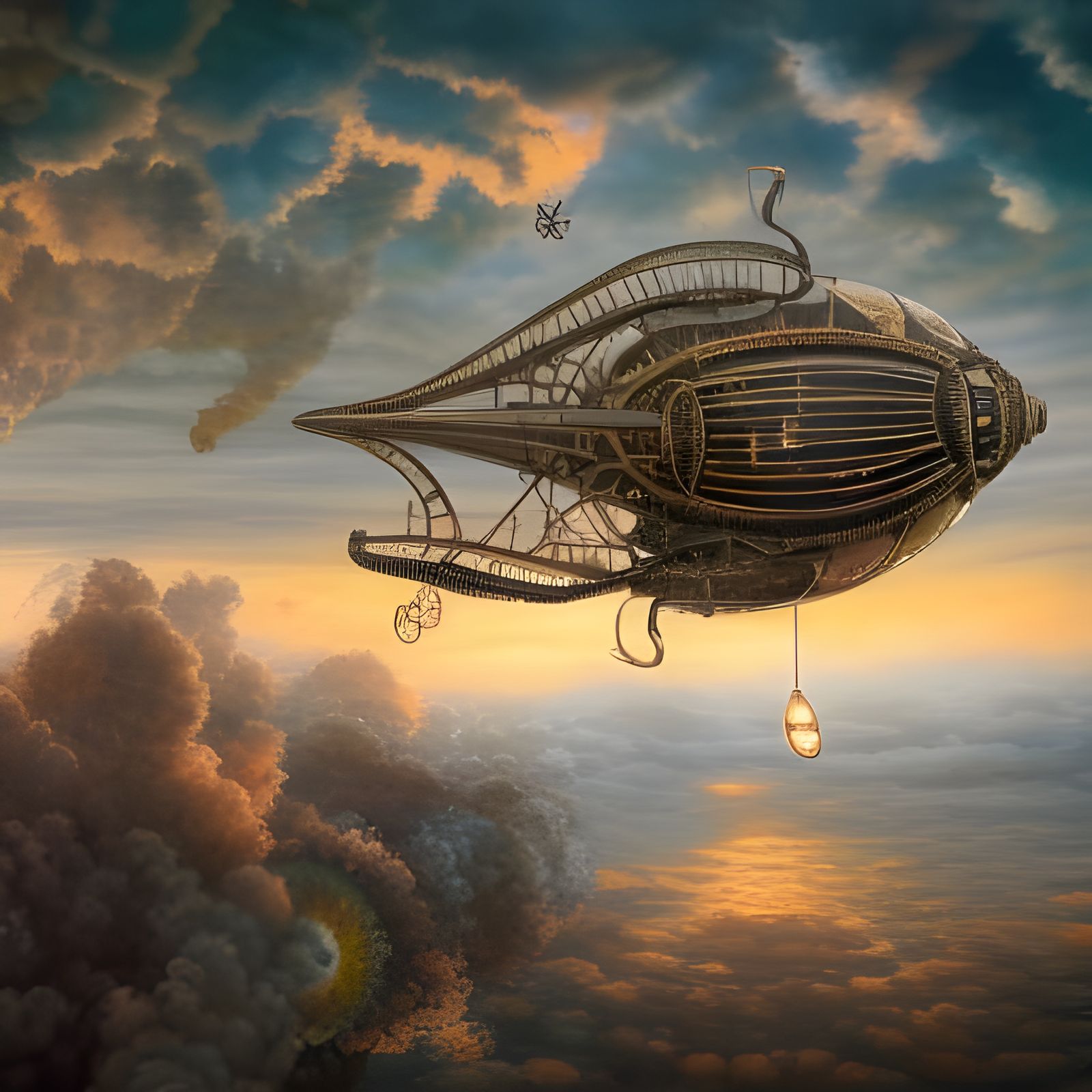 Steampunk zeppelin undefined