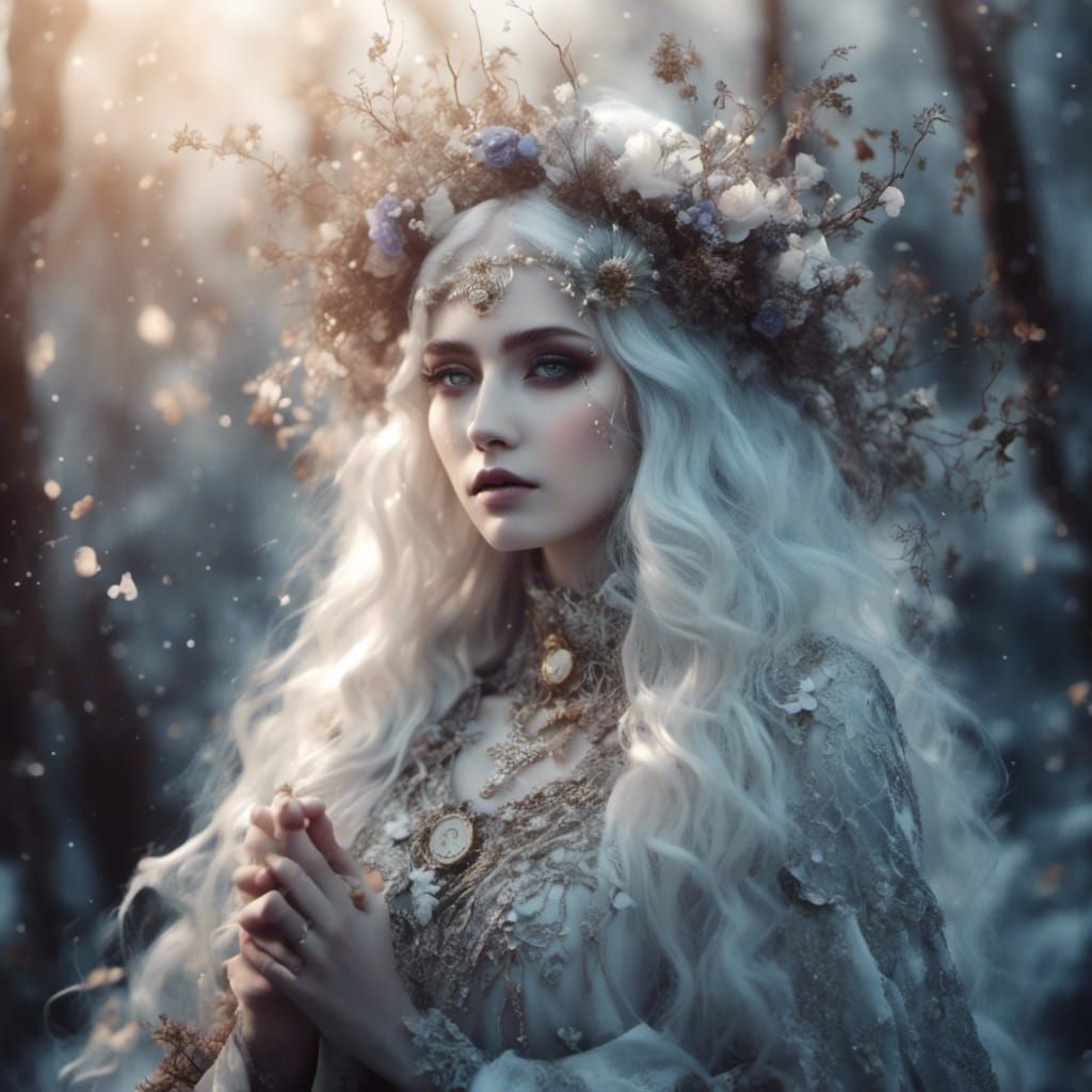 Beautiful witch of the woods, <lora:Dreamsea:0.5> , <lora:Ivoria:0.1>, <lora:DarkSurreal:0.5> <lora:Cuppa:1.0>