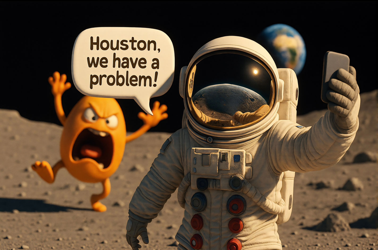 Angry Egg Photobombing