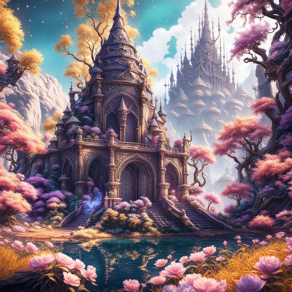 Bee on Flower: Detailed Matte Painting