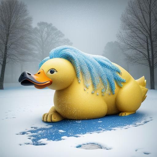 ANAMORFOSIS (Great giant dog;1.4) happy play toy yellow duck...