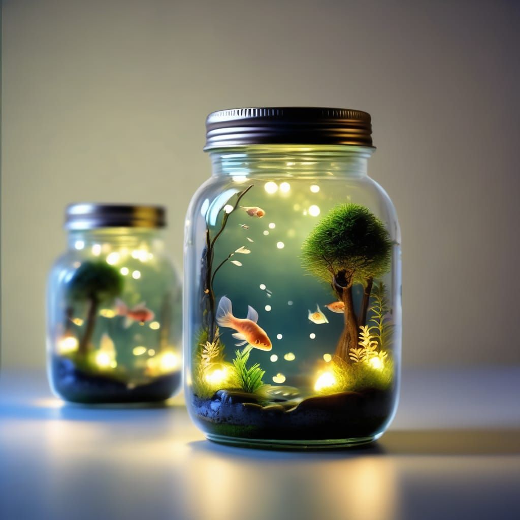Miniature world in a jar