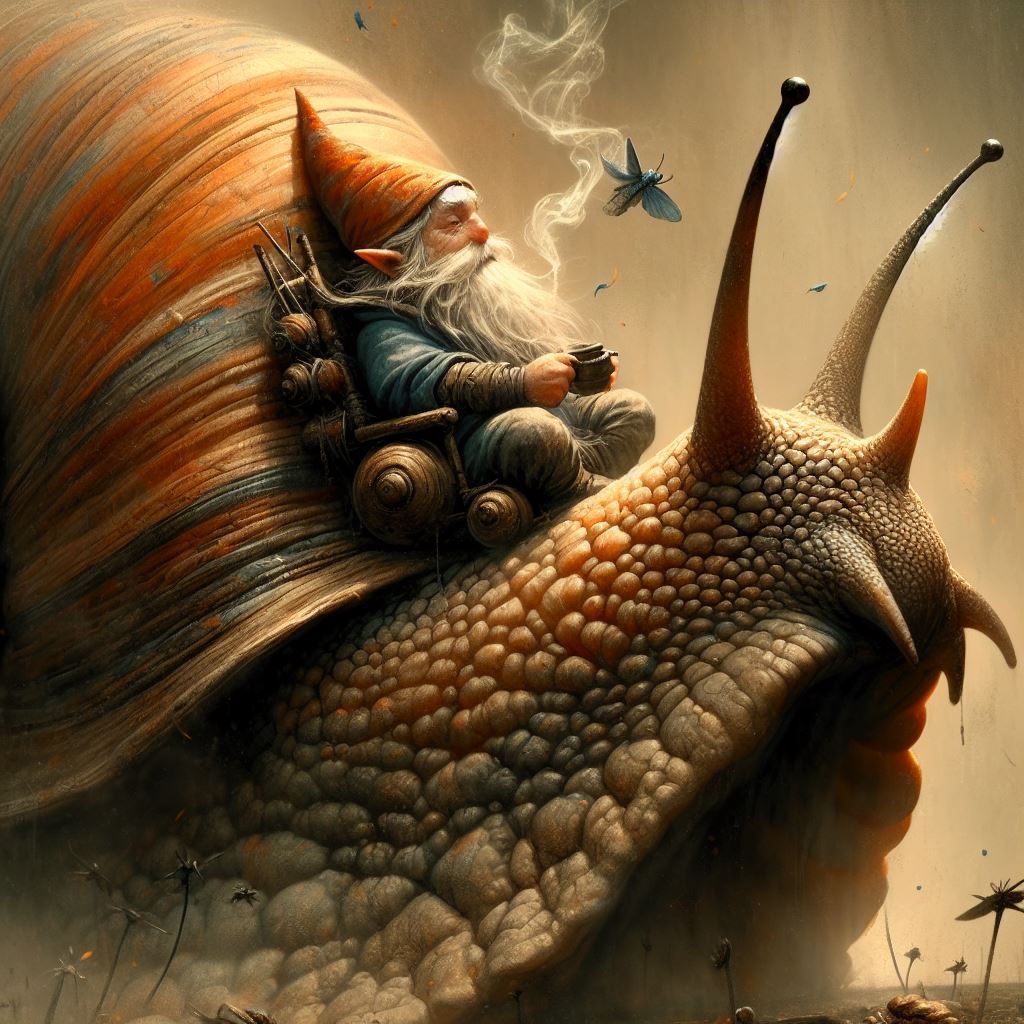 Tea Time with his Snail