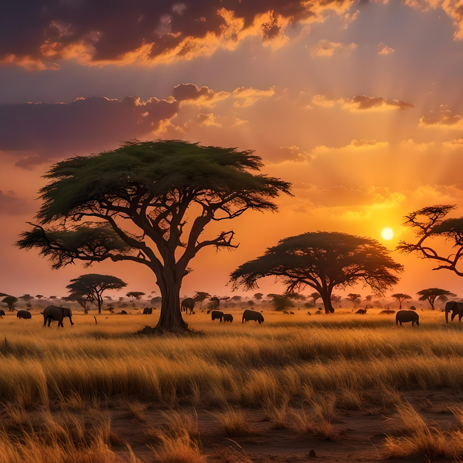 <lora:Lovely Landscapes:1.0> The sun setting on the African plains 4K high resolution high definition intricately detailed extreme quality 