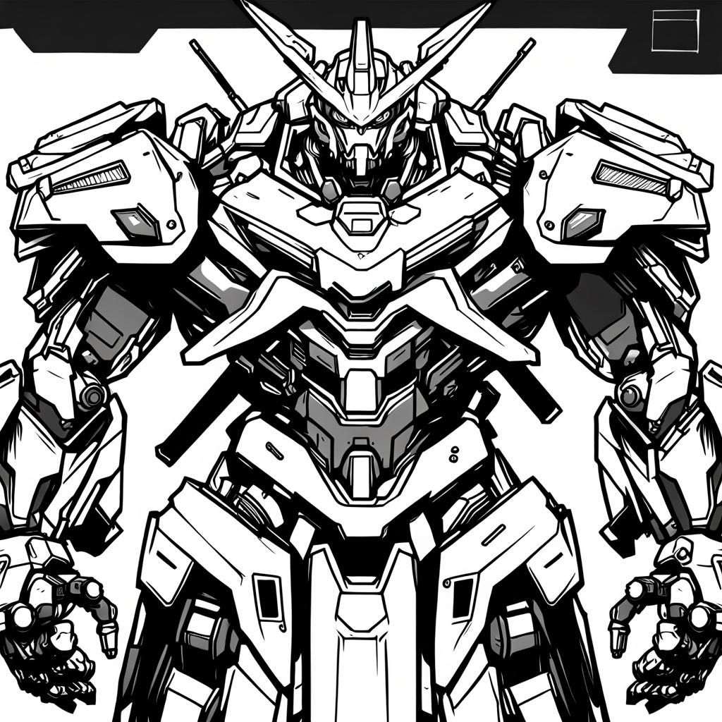 Line Art Mech - AI Generated Artwork - NightCafe Creator