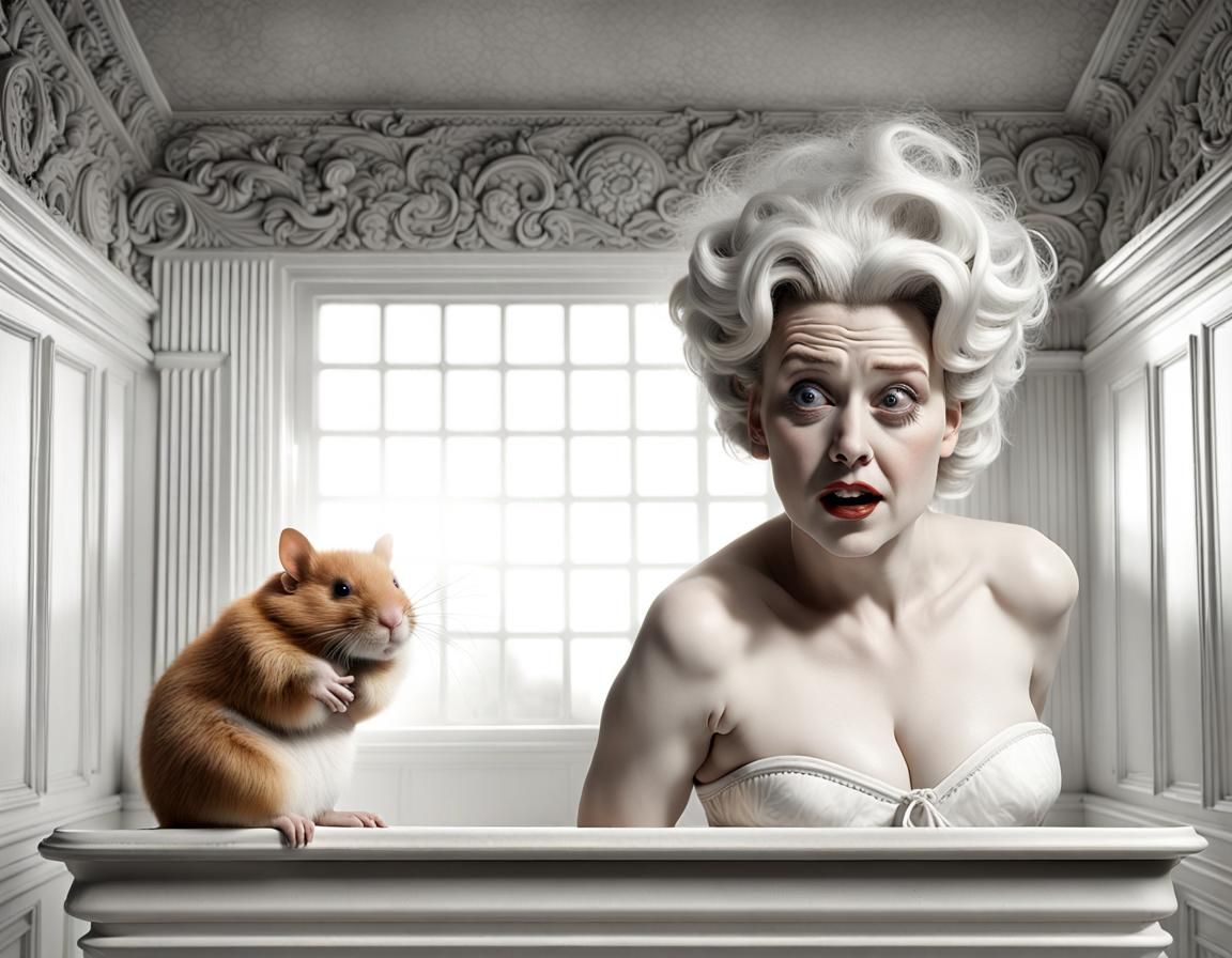 Surreal Lady in Radiator: Dreamlike Stopmotion Photograph