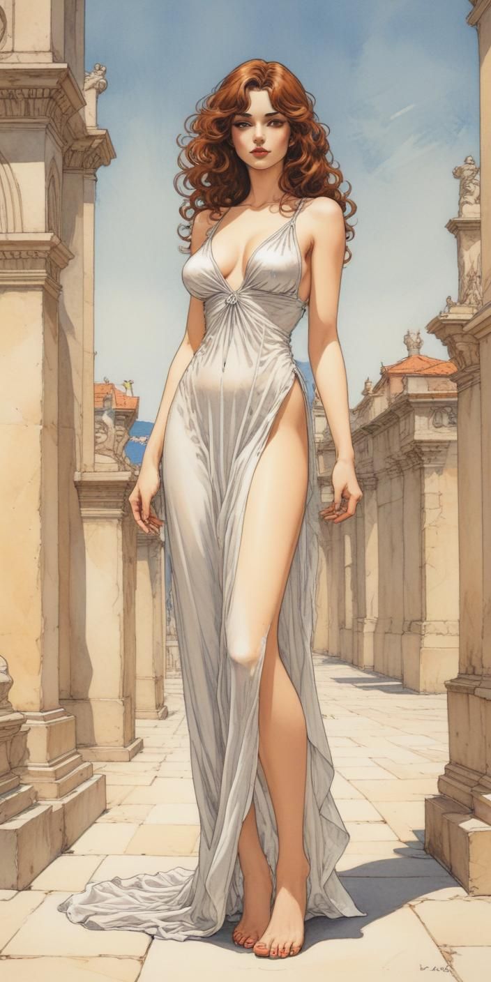 Beautiful woman in the style of Milo Manara