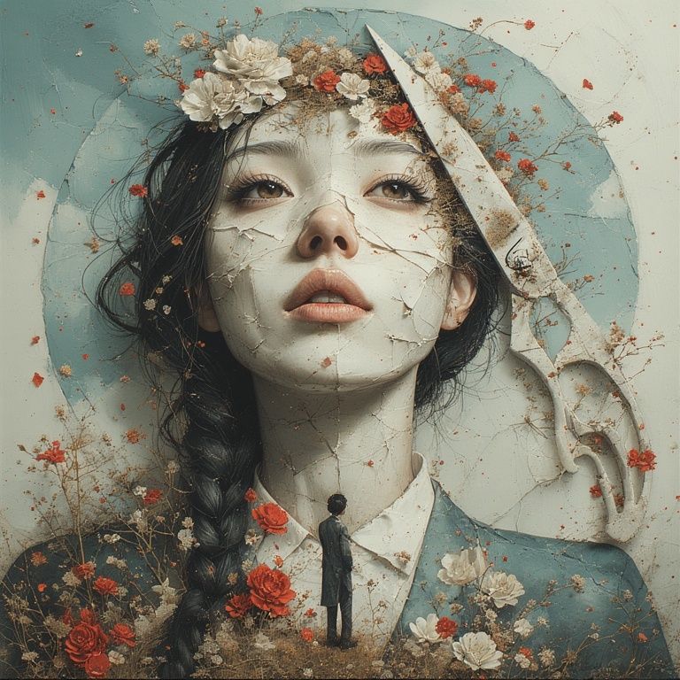 Papercut with scissors