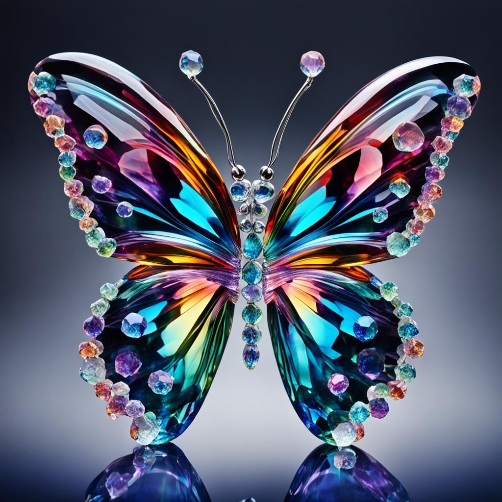 Colorful Crystal Butterfly Art Image