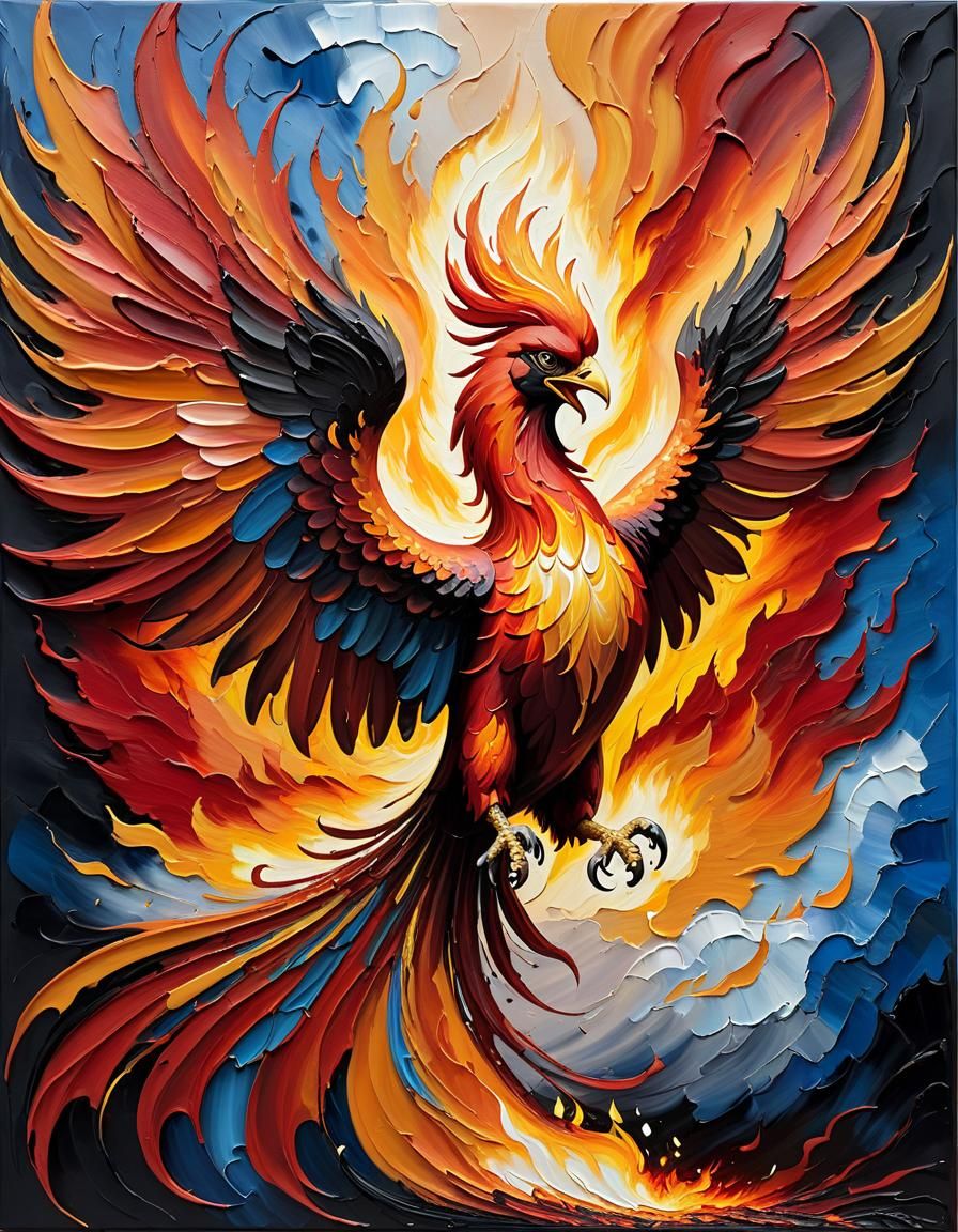 Fiery Phoenix Rising From Flames - Ai Generated Artwork - Nightcafe Creator