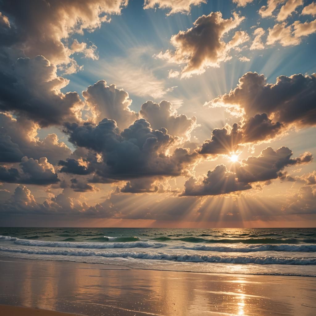 Stunning sunset on the beach  by @Justme