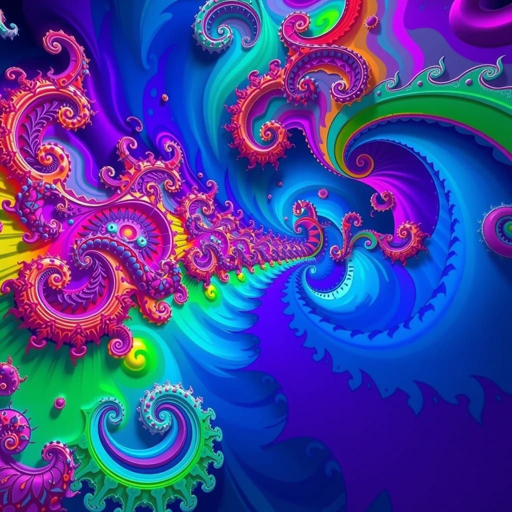  Intricate, vibrant mandala with mesmerizing FRACTAL, 