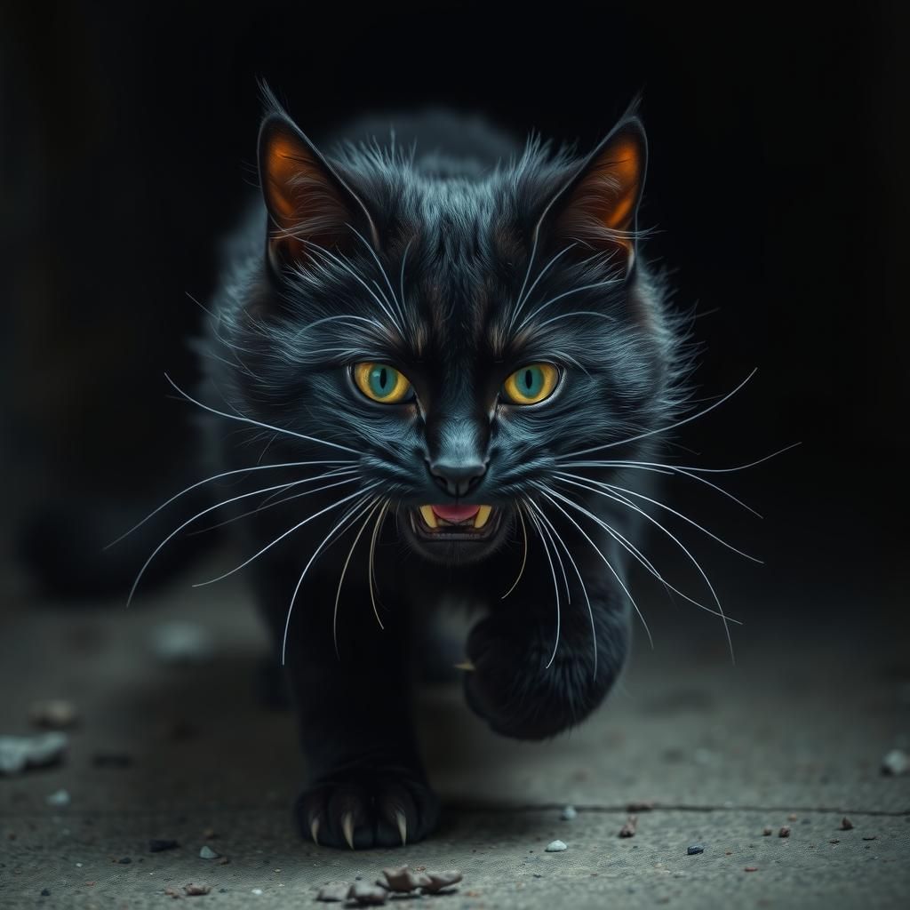 Marauding Black Cat AI Generated Artwork NightCafe Creator
