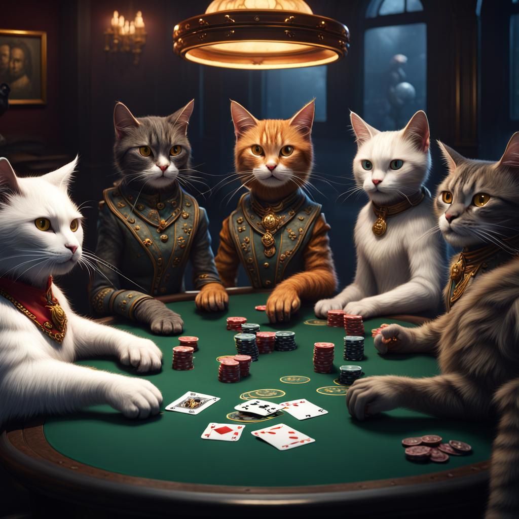 Poker Cats - AI Generated Artwork - NightCafe Creator