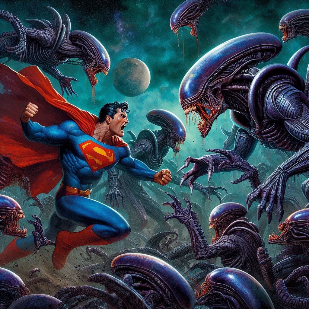 Superman vs Xenomorphs