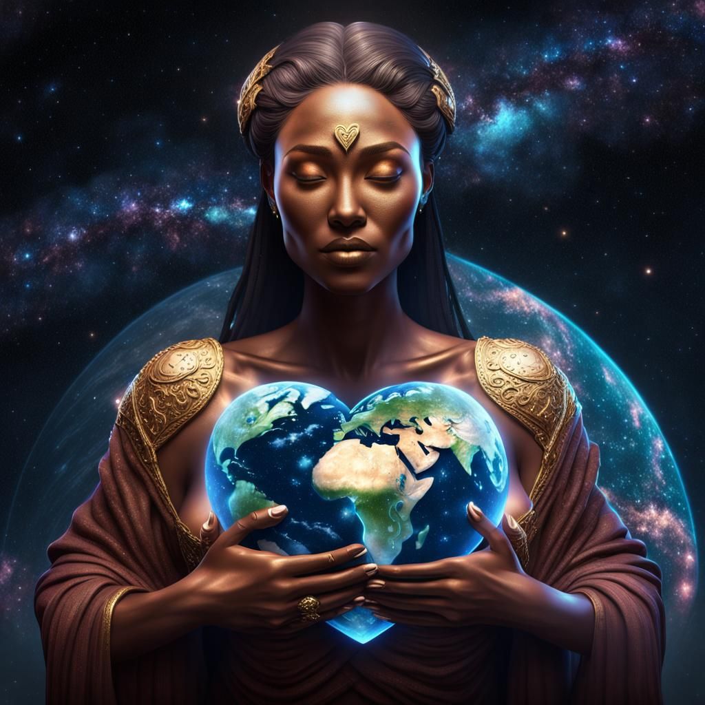 Mother Earth embracing her heart.  by @MoonWolf