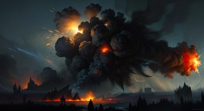explosion Made of Smoke That Sparkle