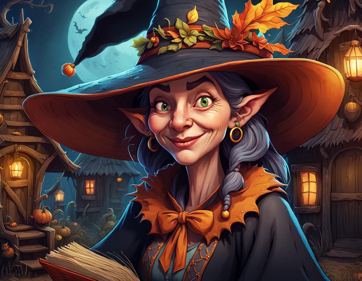 portrait of a funny witch - AI Generated Artwork - NightCafe Creator