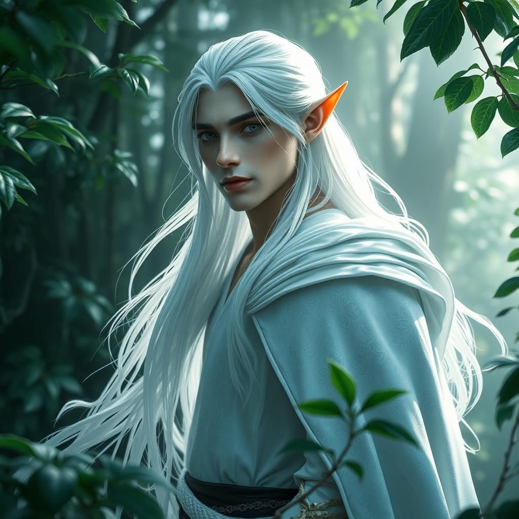An elf in the forest  by @Hazelspine