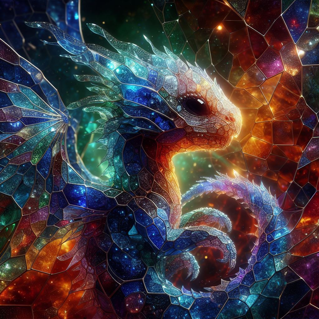 Newborn Stained Glass Dragon