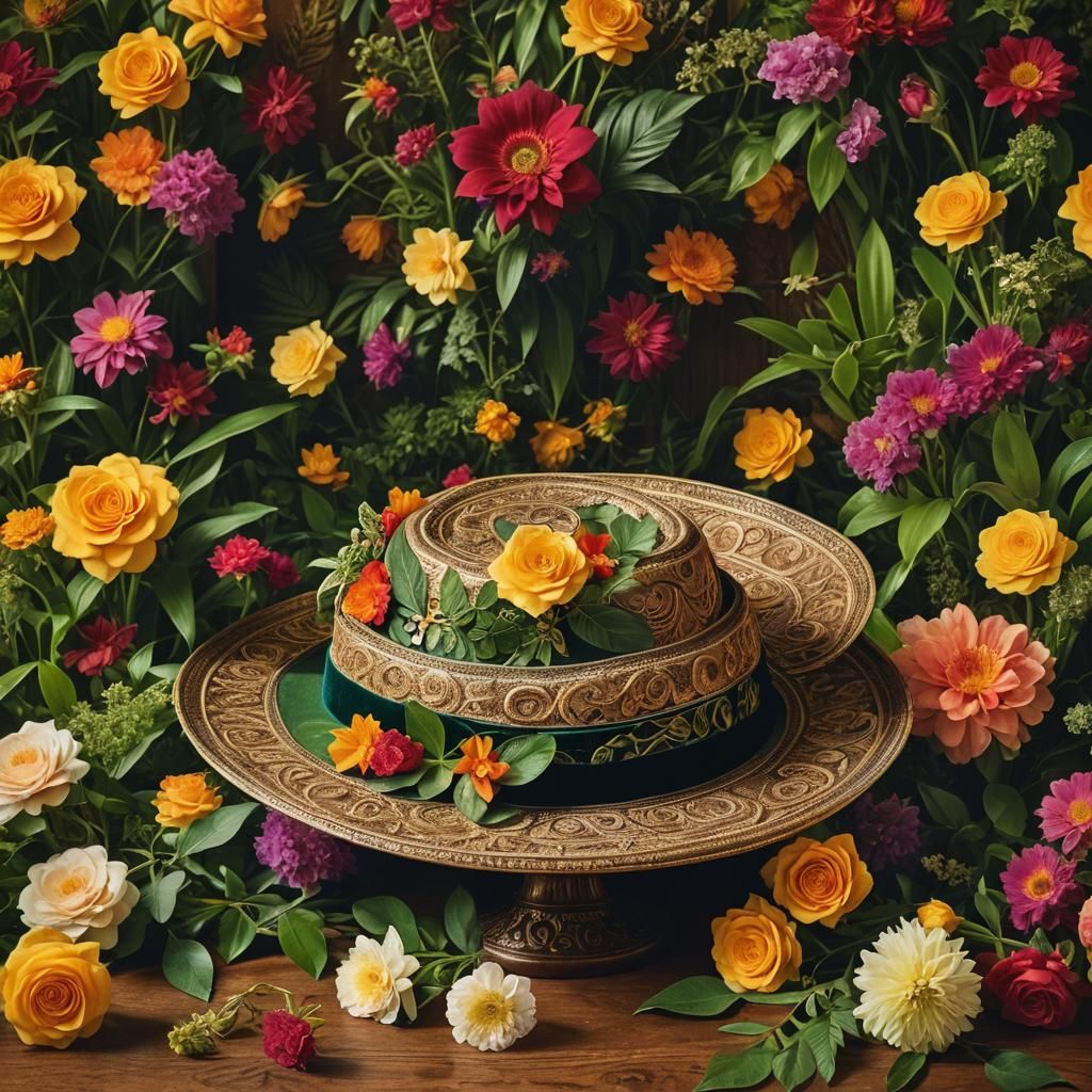 Ornate Streimel Still Life in Surreal Style