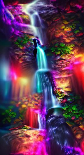 The Waterfall 8k resolution colourful deviantart flickering ...