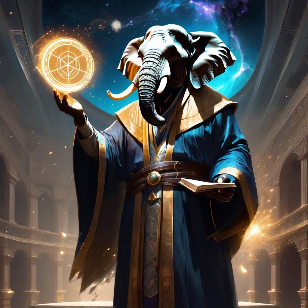 Quintorius Kand, Elephant Mage from Magic the Gathering - AI Generated ...