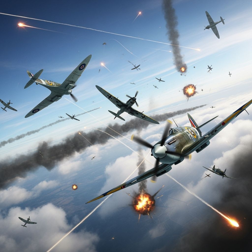 planes in dogfight with tracer bullets