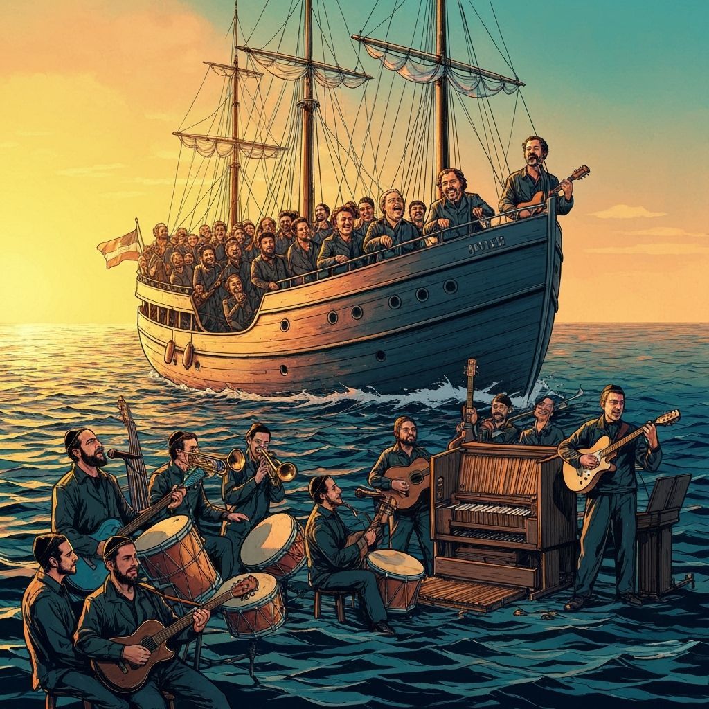 Joyful Musicians Perform on Grand Sailing Boat
