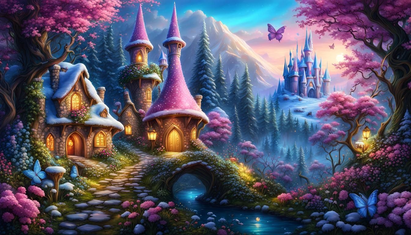 Wintery Fae Village   by @Crazy Jane