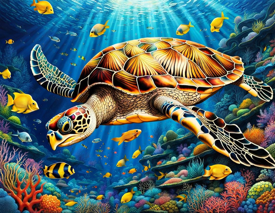 Sea Turtle - AI Generated Artwork - NightCafe Creator