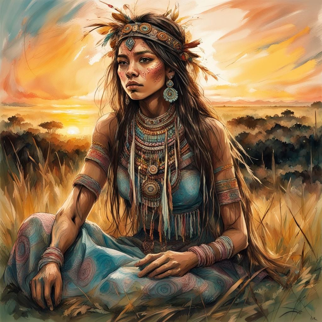 Guaraní shaman in the swamp  by @Susan Calvin PhD