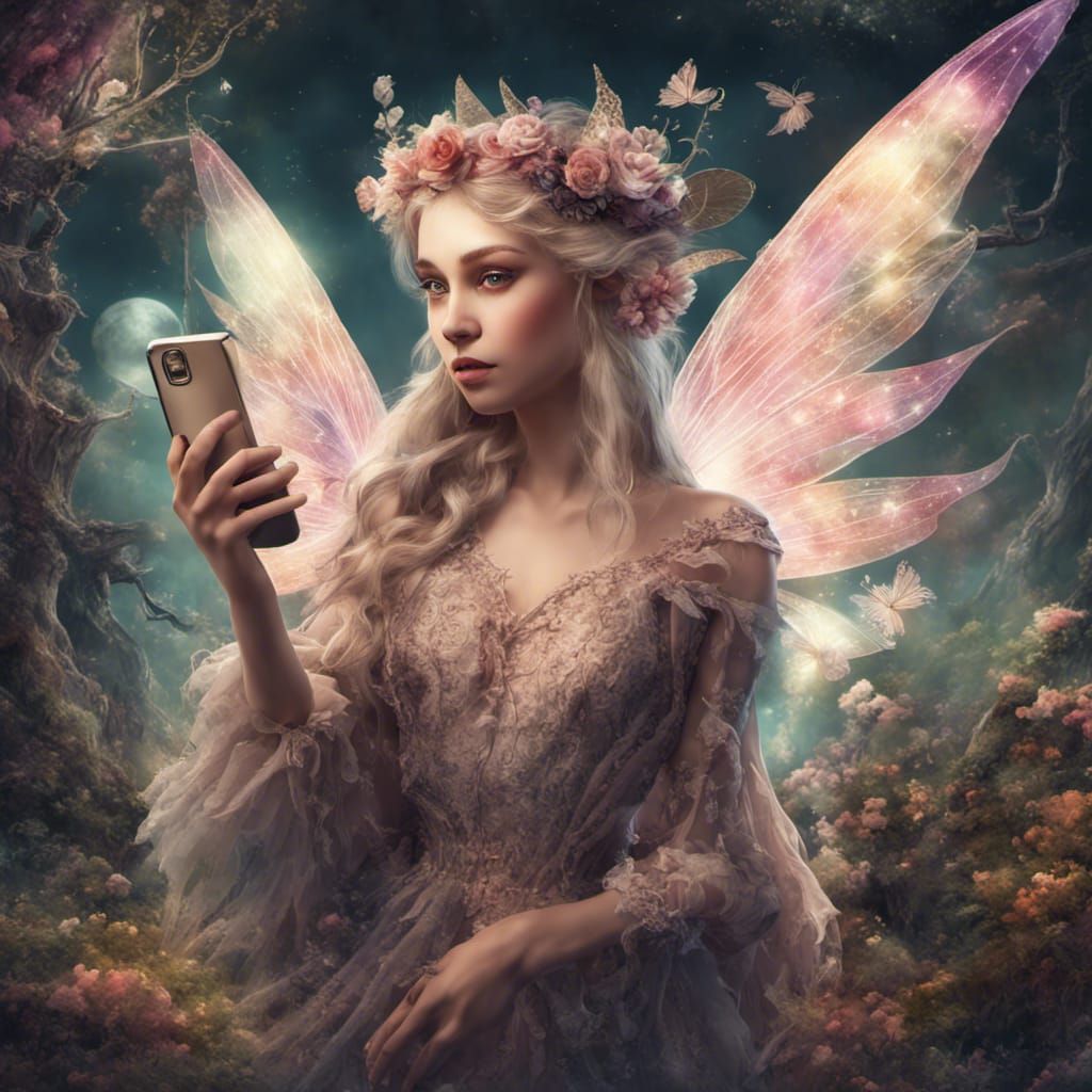magical fairy taking a selfie