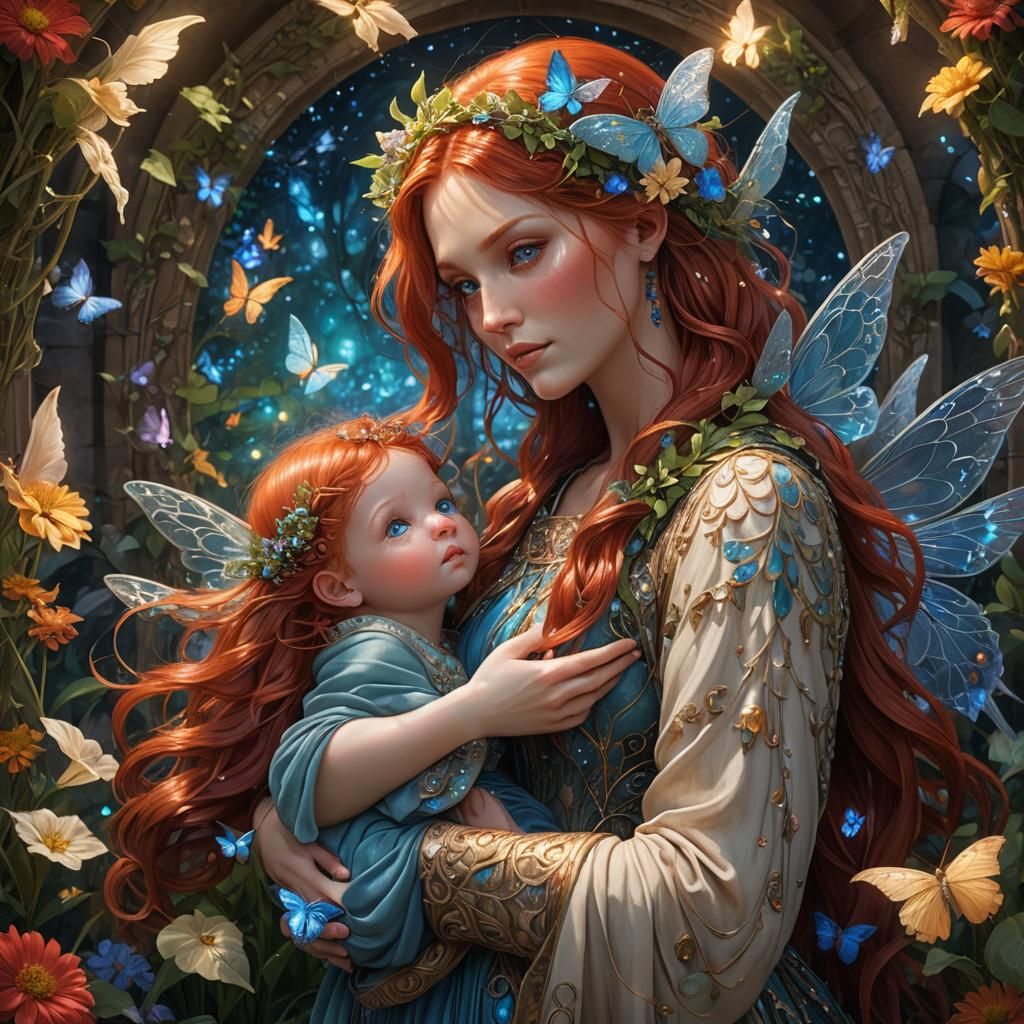 Red hair mother fairy