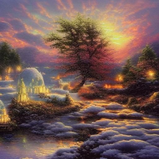 Icy Blue Dragon with Firewood in Surrealist Style