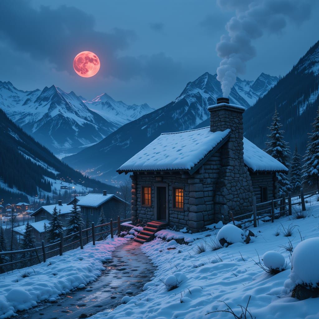 One Room Rustic Stone Cabin