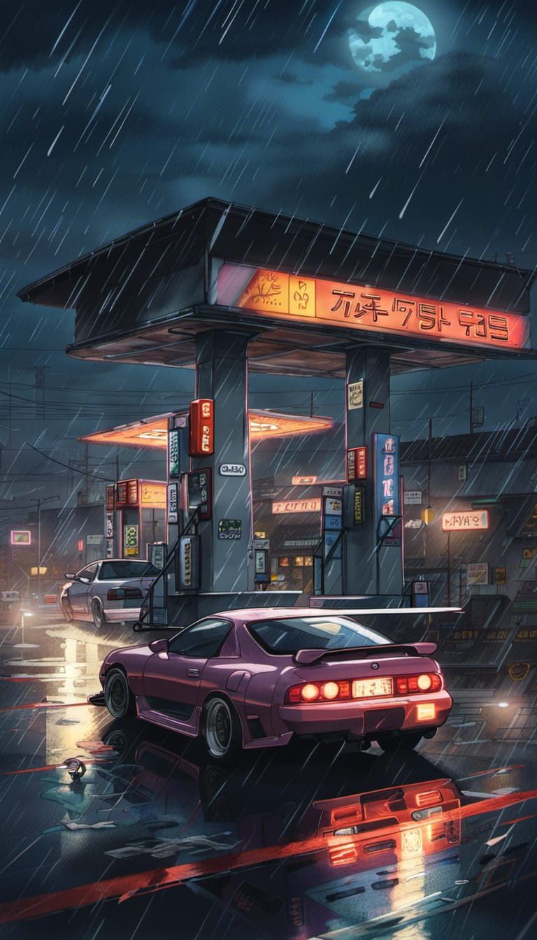 Anime Style Toyota Supra Mk4 - AI Generated Artwork - NightCafe Creator