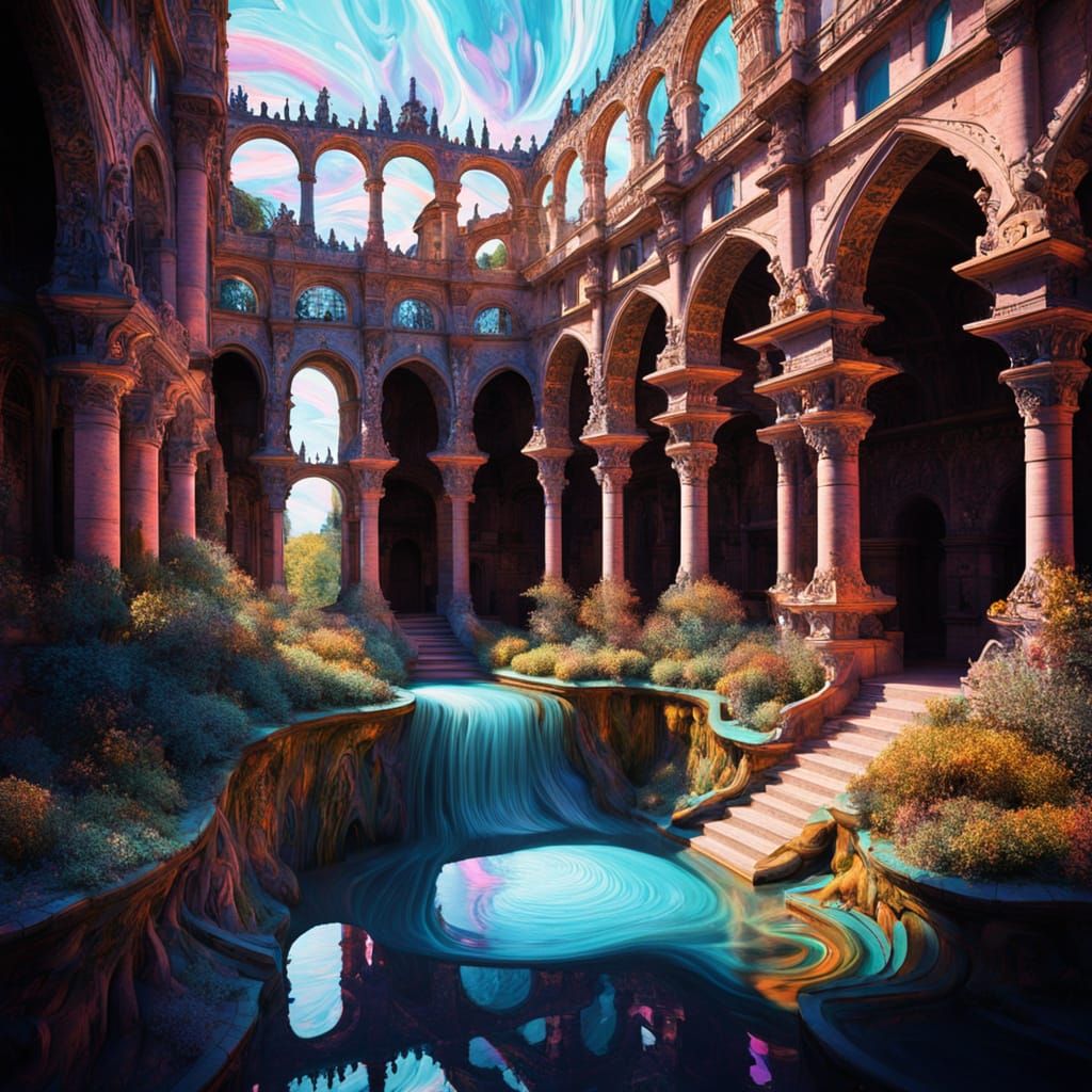 Surreal Neon Dreamscape at Würzburg Residenz