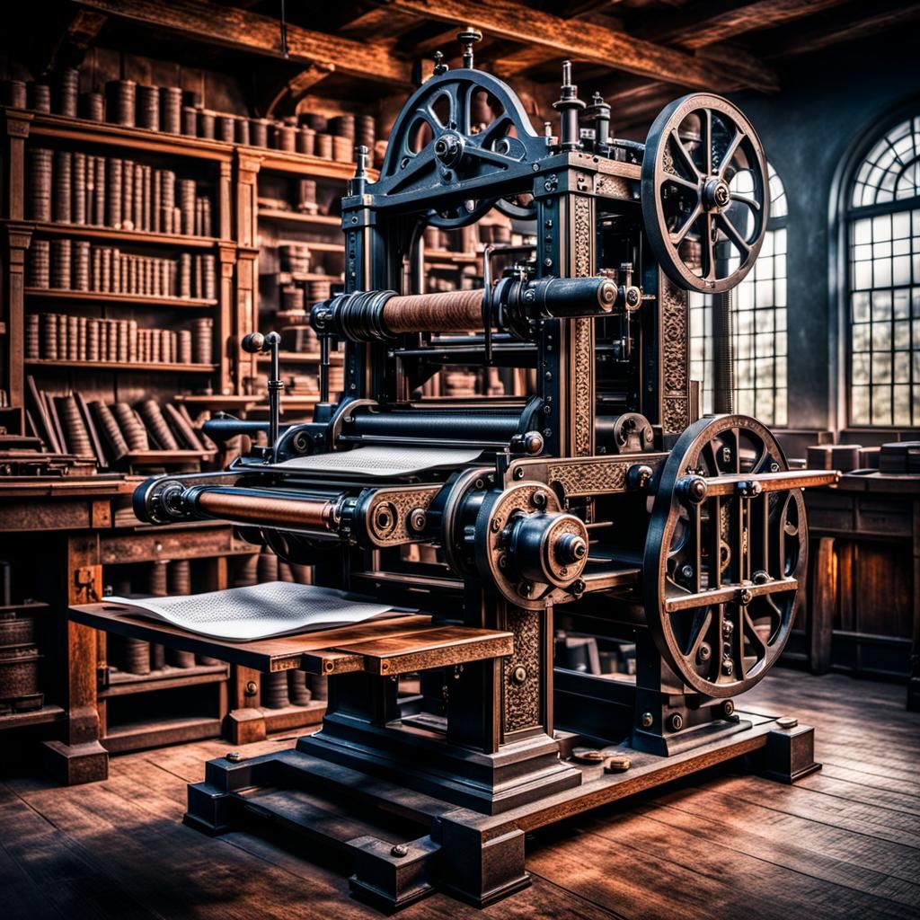 A printing press  by @DreamsAndShadows