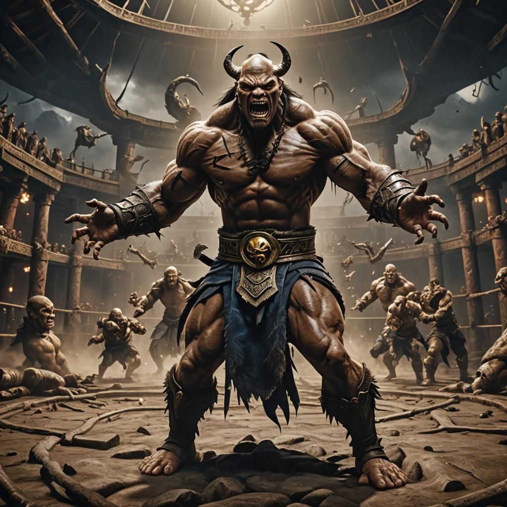 Mortal kombats goro standing in a ring ready for battle all ...