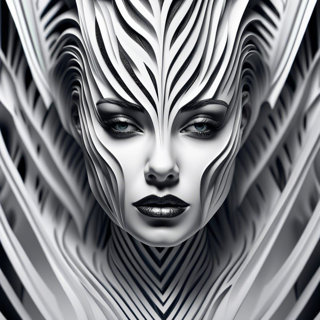 female face white paper art - AI Generated Artwork - NightCafe Creator