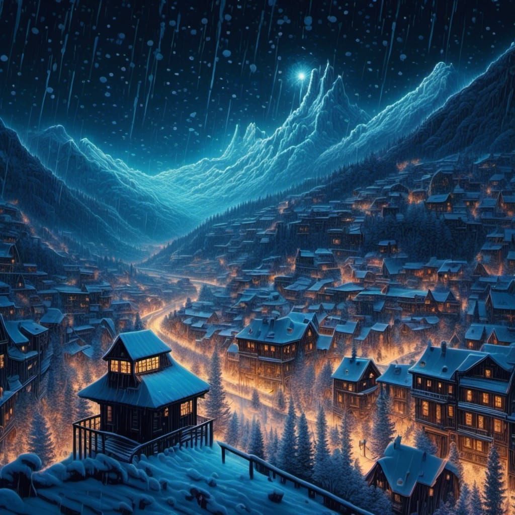 winter town  by @doomflower
