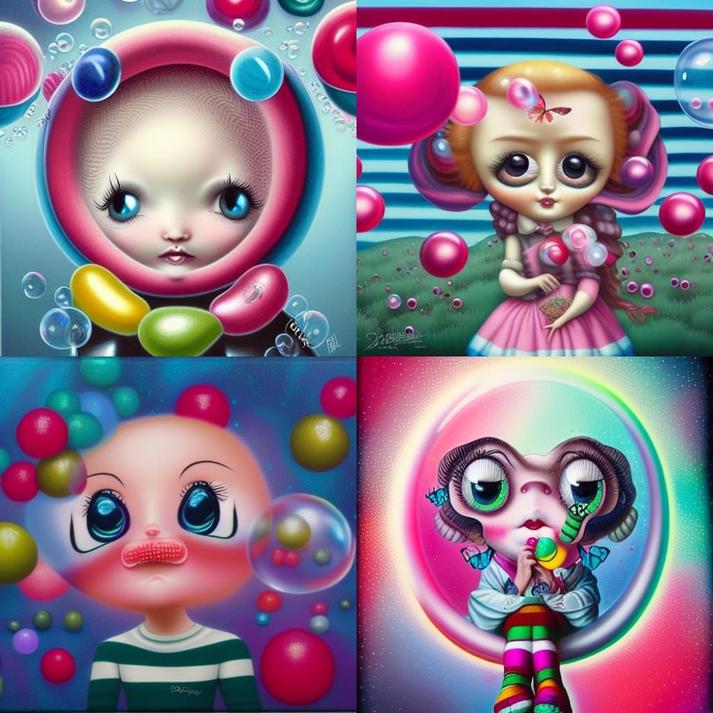 Candy stripe ,bobbles ,bubble gum, bubbles butterfly, Melani...